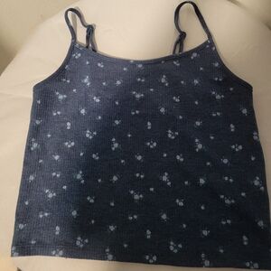 American Eagle Outfitters Blue Fitted Crop Camisole